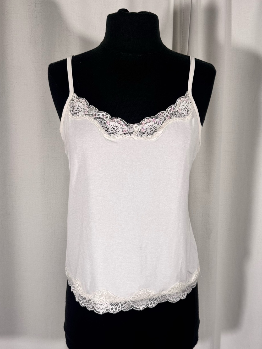 Caslon White Camisole with Lace Trim